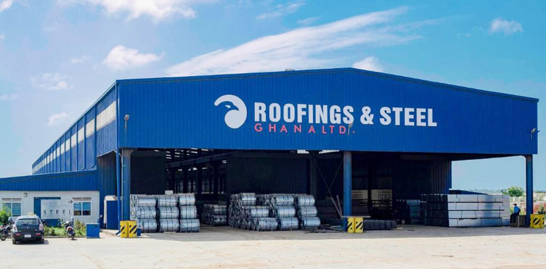 The Roofings & Steel Ghana factory building at Tsopoli