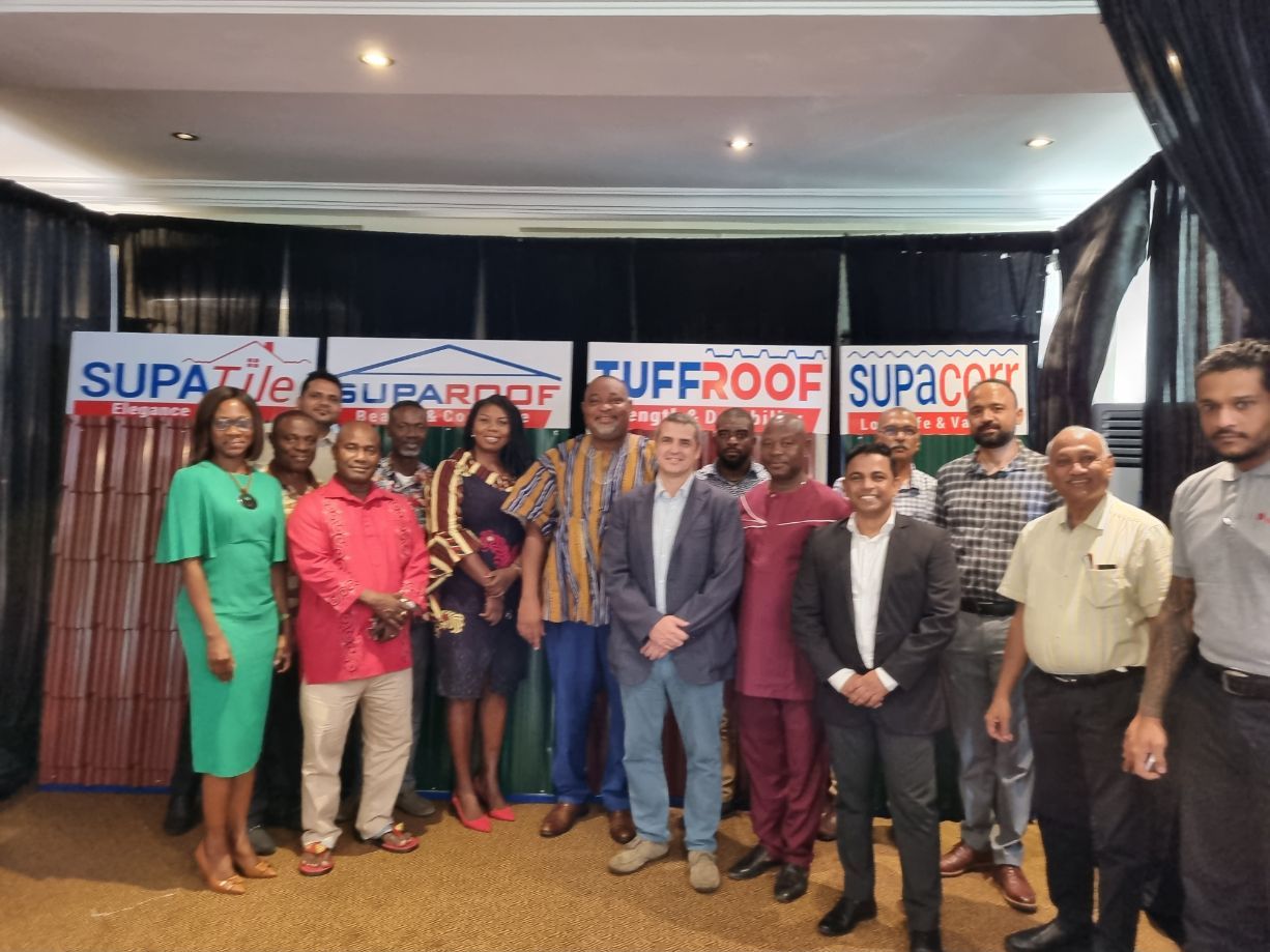 RSG team and guests at the roofing product launch