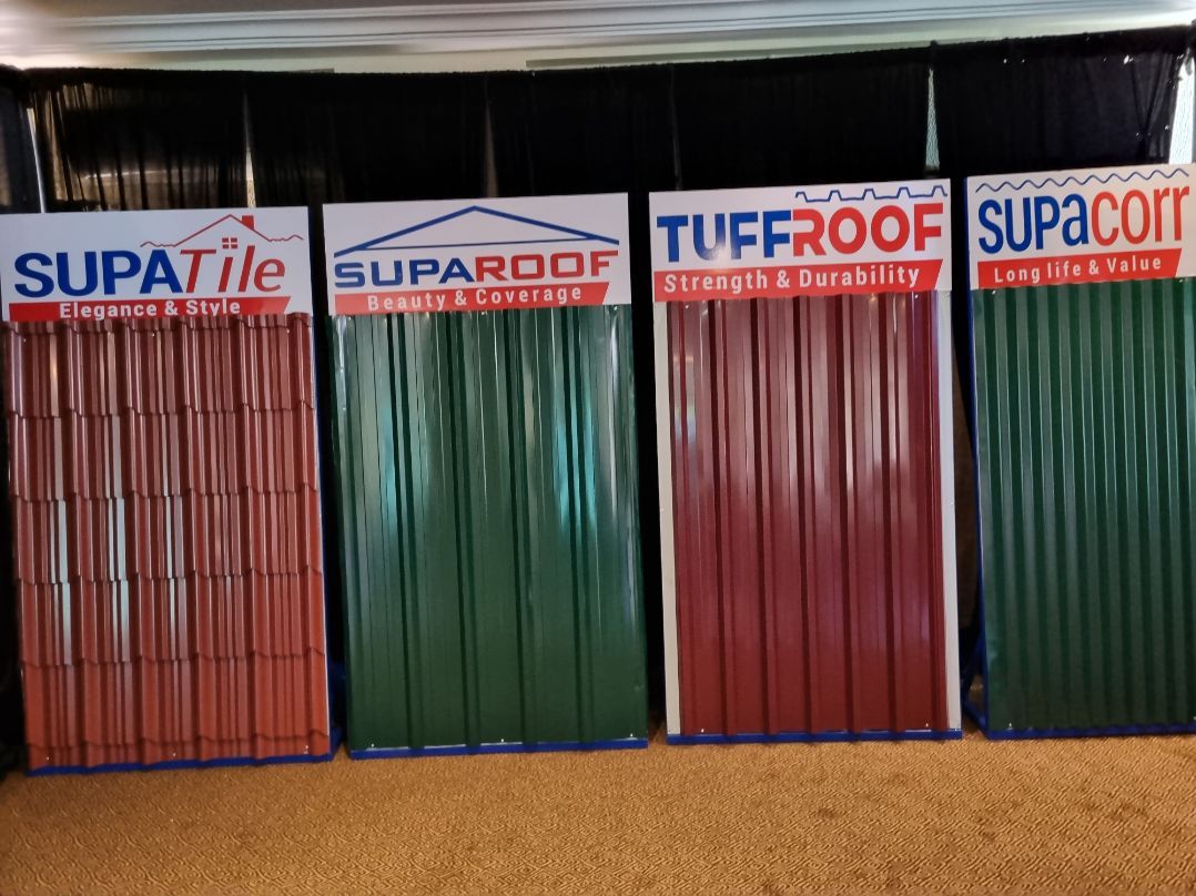 Supa Tile, Supa Roof, Tuff Roof and Supa Corr display boards