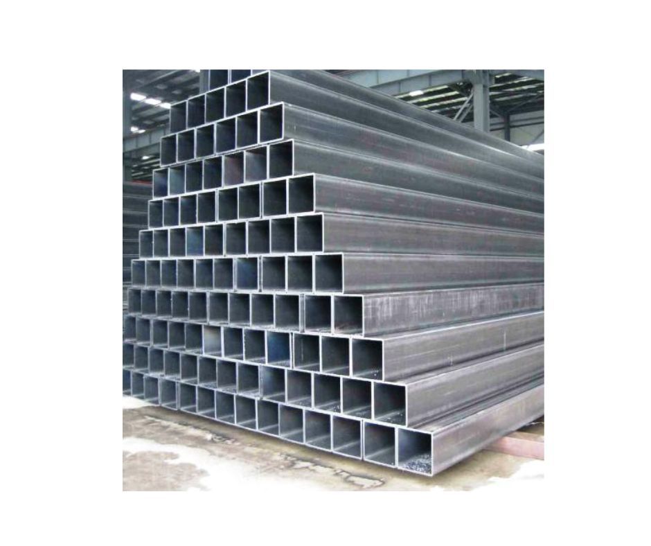 Stack of galvanised square tubes